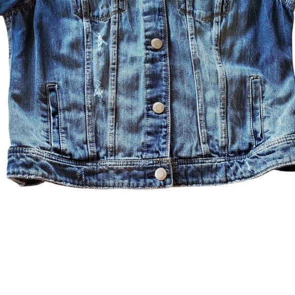American Eagle Y2K Blue Jean Distressed Jacket XL - Picture 5 of 14